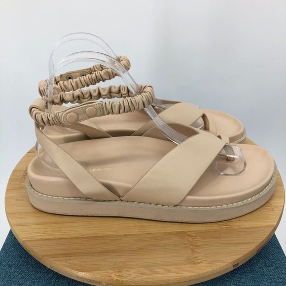Jonathan Simkhai Talie Platform Thong Ruched strap Biscotti Peach Sandals sz 10 - Picture 15 of 16